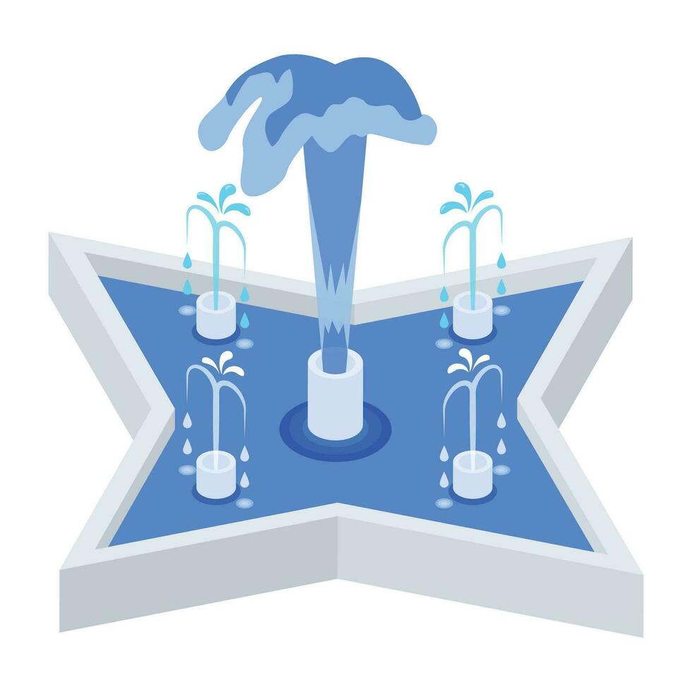 Luxury Fountains Isometric Icon vector
