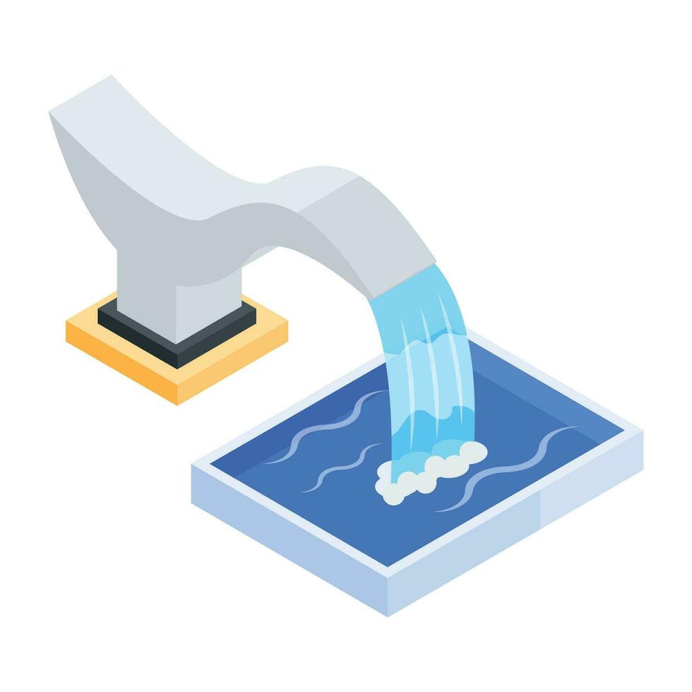 agua fuentes isométrica icono vector