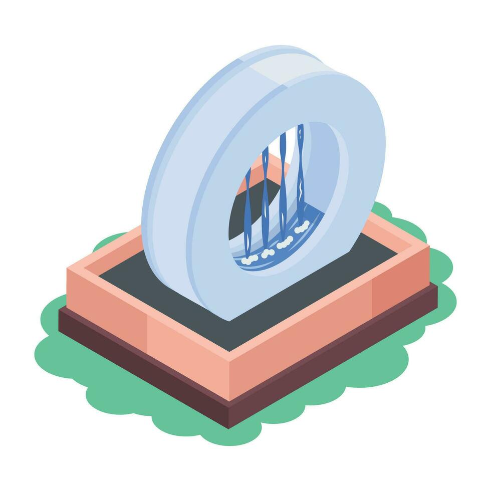 Luxury Fountains Isometric Icon vector