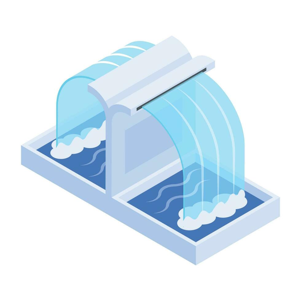 Luxury Fountains Isometric Icon vector