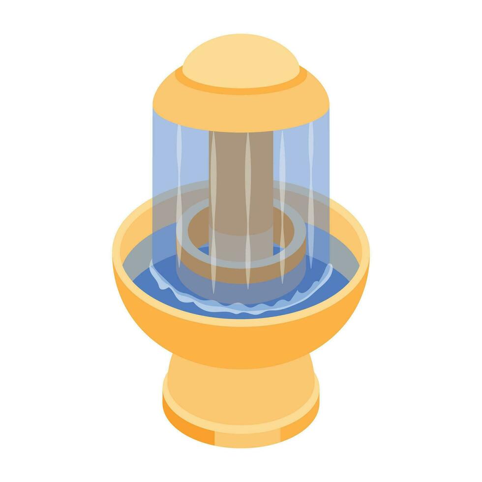 agua fuente esculturas isométrica icono vector