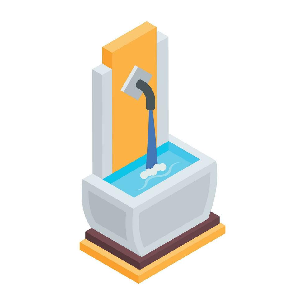 Luxury Fountains Isometric Icon vector