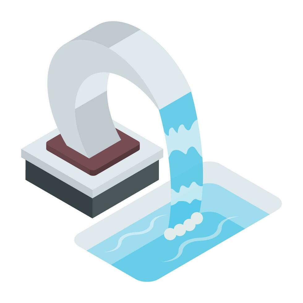 Modern Fountains Isometric Icon vector