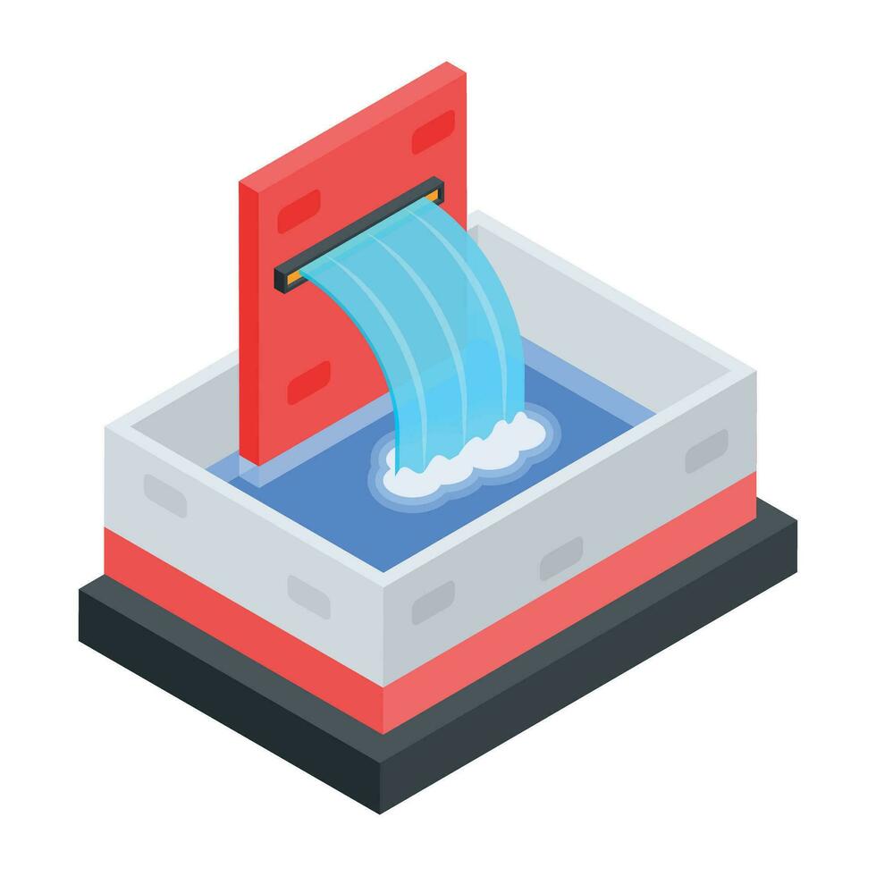 agua fuente esculturas isométrica icono vector