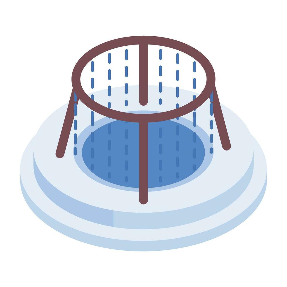 Modern Fountains Isometric Icon vector