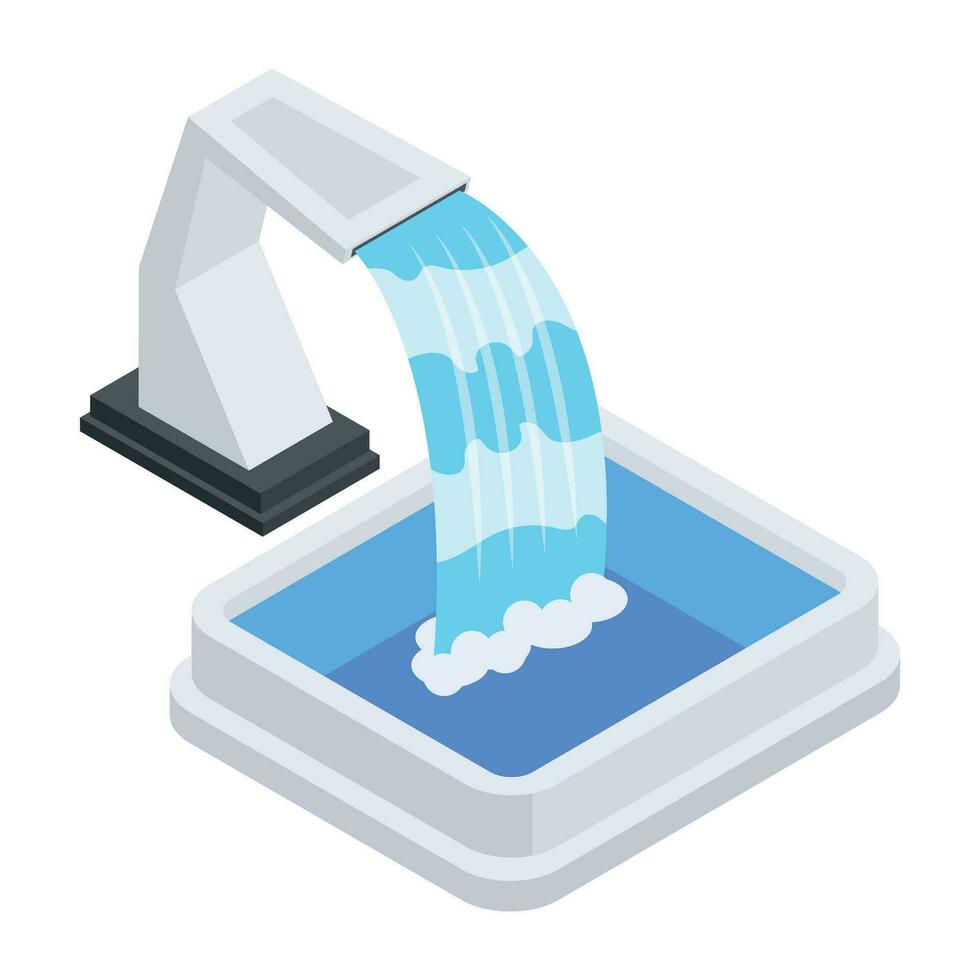 Modern Fountains Isometric Icon vector