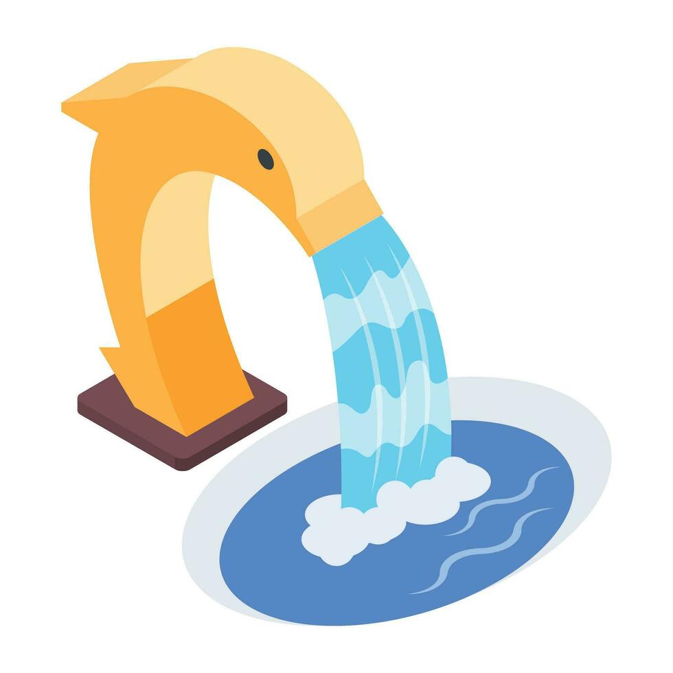 agua fuentes isométrica icono vector