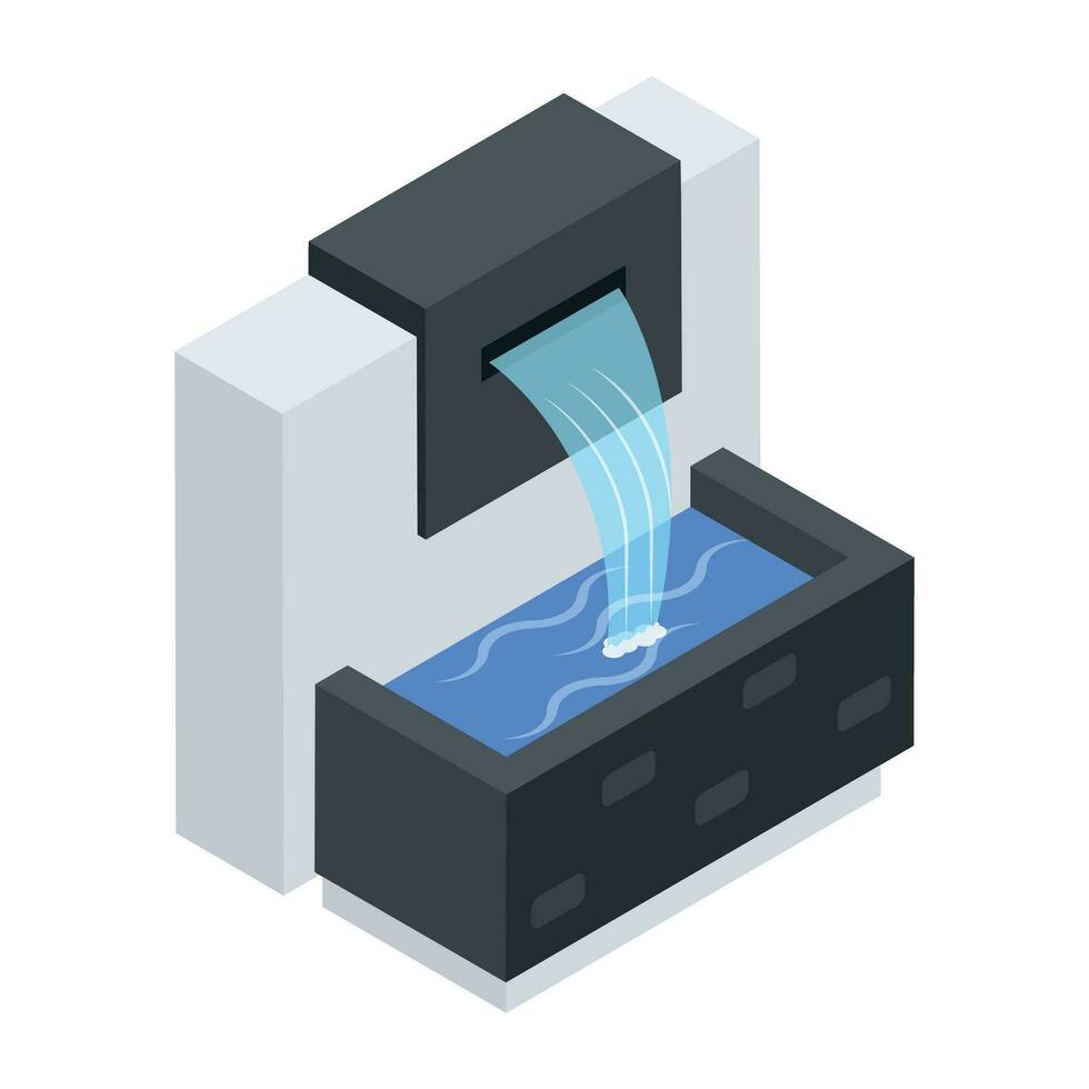 agua fuente esculturas isométrica icono vector