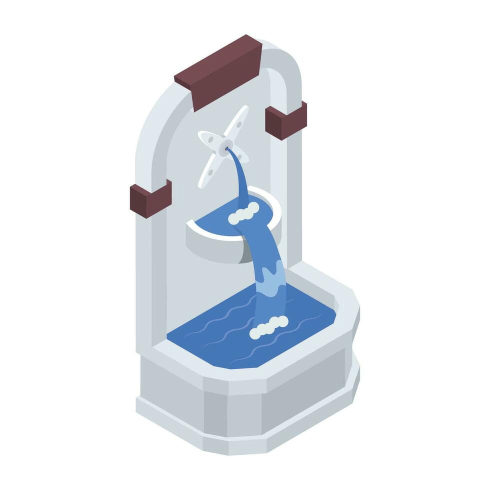 Luxury Fountains Isometric Icon vector