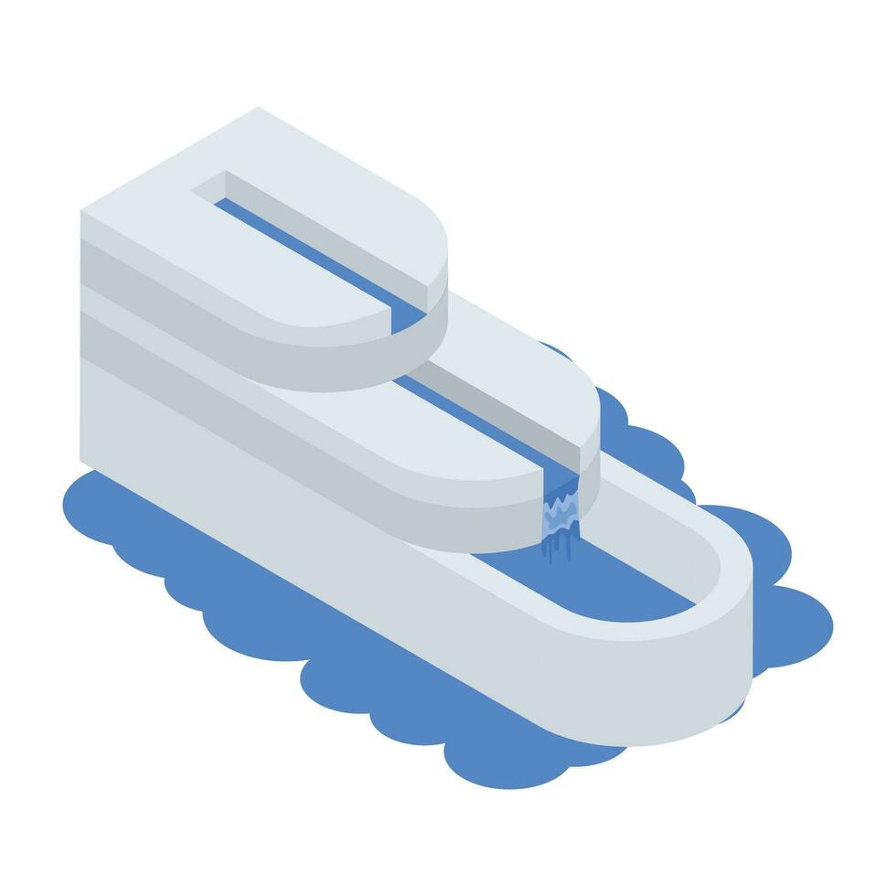 Water Fountain Sculptures Isometric Icon vector