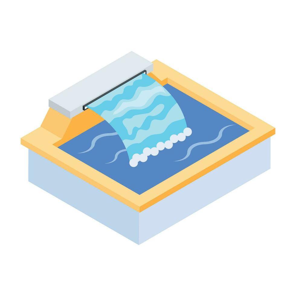 Water Fountains Isometric Icon vector