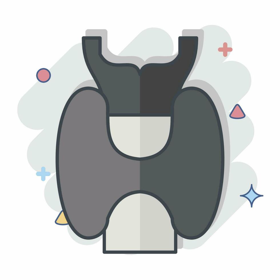 Icon Larynx. related to Respiratory Therapy symbol. comic style. simple design editable. simple illustration vector