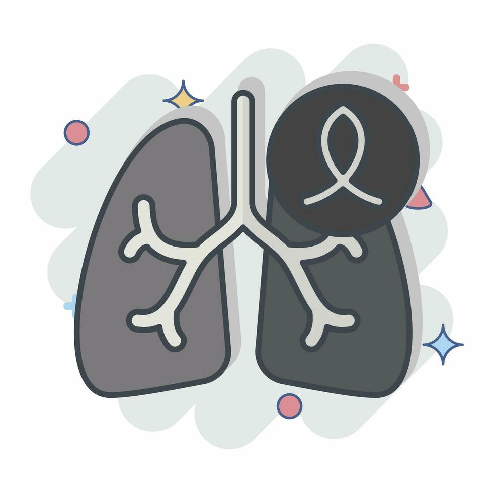 Icon Cancer. related to Respiratory Therapy symbol. comic style. simple design editable. simple illustration vector