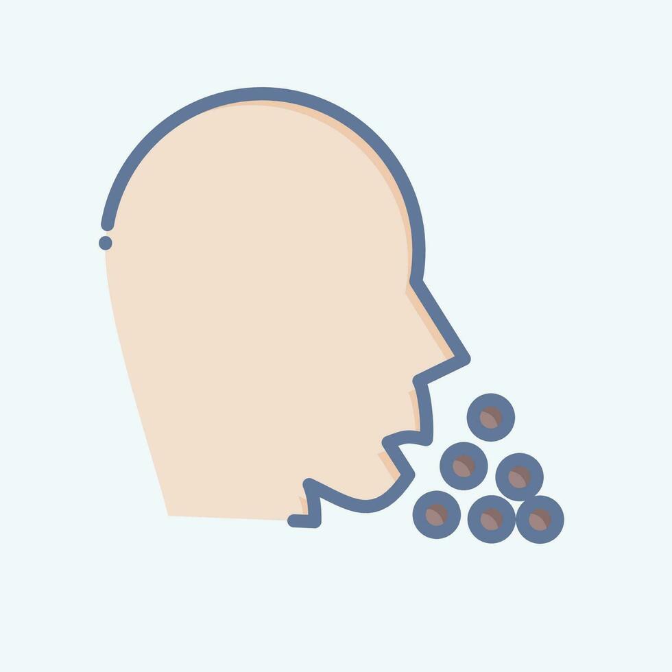 Icon Coughing. related to Respiratory Therapy symbol. doodle style. simple design editable. simple illustration vector