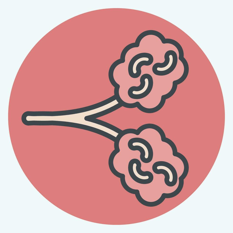 Icon Idiopathic Pulmonary Fibrosis. related to Respiratory Therapy symbol. color mate style. simple design editable. simple illustration vector