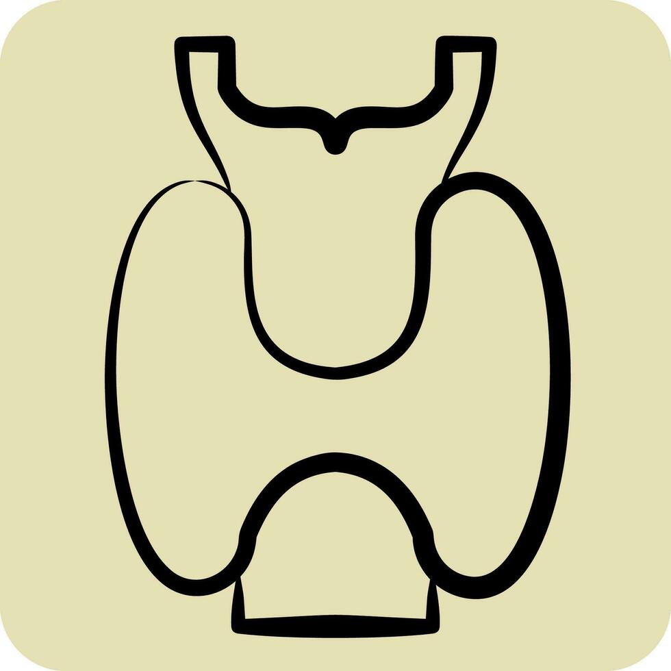 Icon Larynx. related to Respiratory Therapy symbol. hand drawn style. simple design editable. simple illustration vector