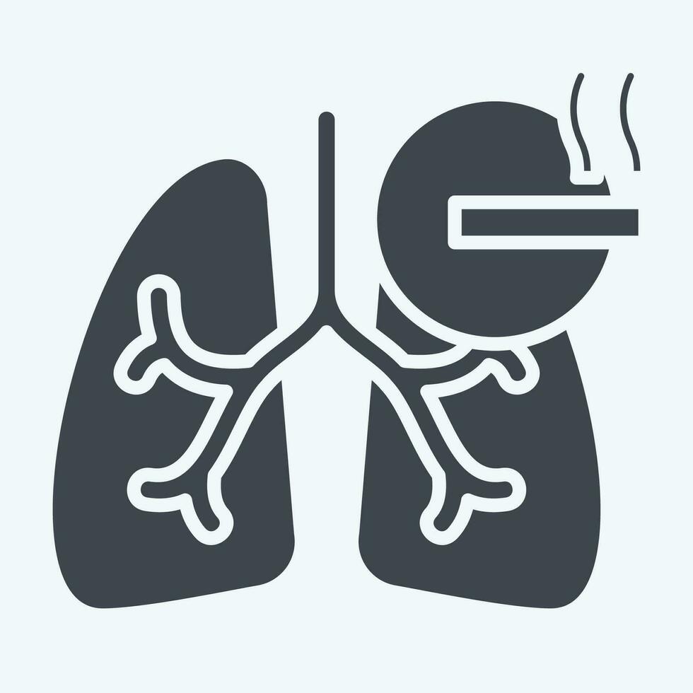 Icon Smoking. related to Respiratory Therapy symbol. glyph style. simple design editable. simple illustration vector