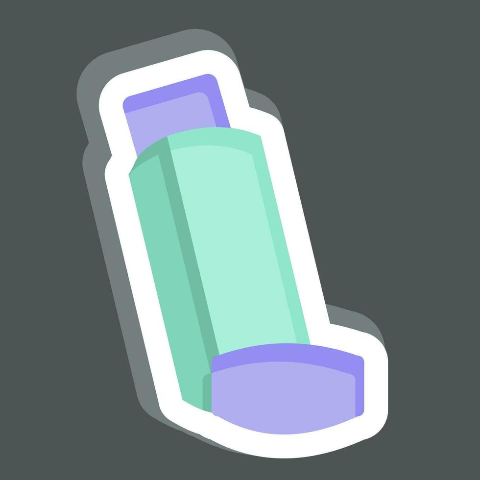 Sticker Inhaler. related to Respiratory Therapy symbol. simple design editable. simple illustration vector