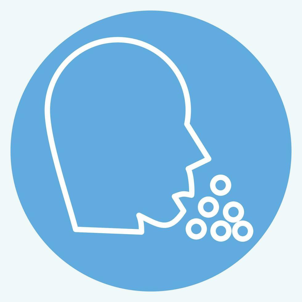 Icon Coughing. related to Respiratory Therapy symbol. blue eyes style. simple design editable. simple illustration vector