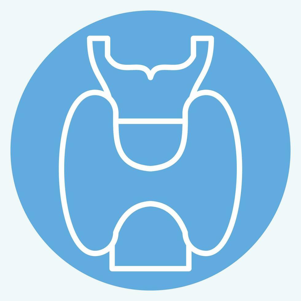 Icon Larynx. related to Respiratory Therapy symbol. blue eyes style. simple design editable. simple illustration vector