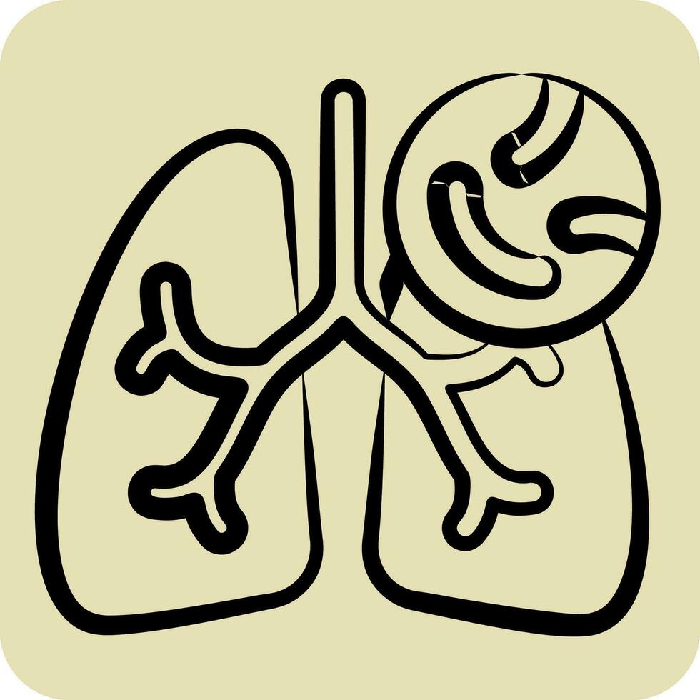 Icon Tuberclosis. related to Respiratory Therapy symbol. hand drawn style. simple design editable. simple illustration vector