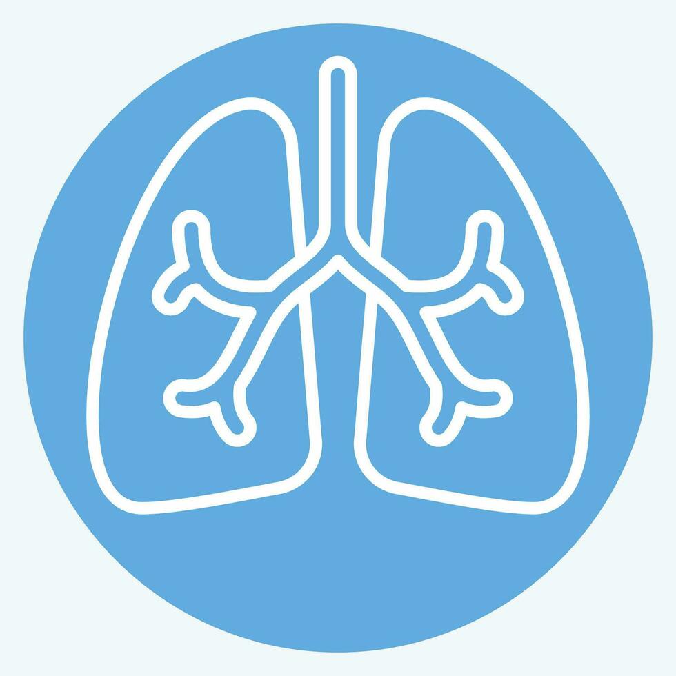 Icon Lungs. related to Respiratory Therapy symbol. blue eyes style. simple design editable. simple illustration vector