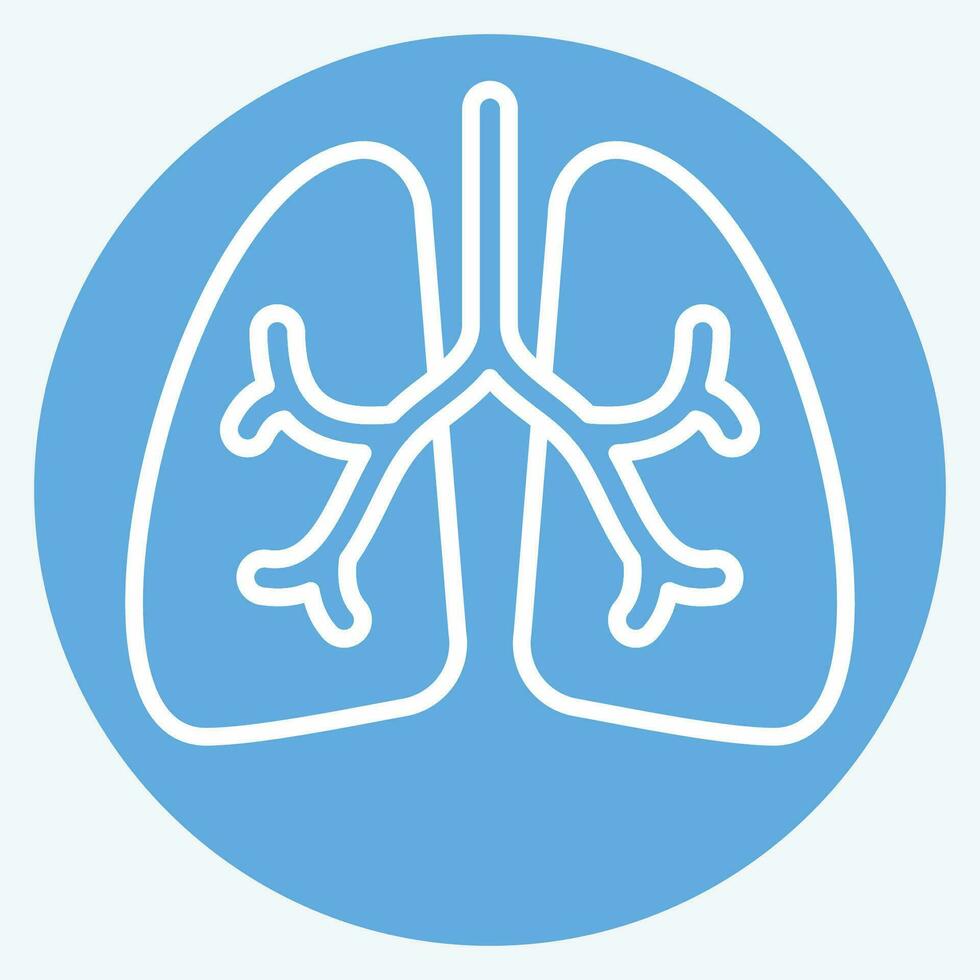 Icon Lungs. related to Respiratory Therapy symbol. blue eyes style. simple design editable. simple illustration vector