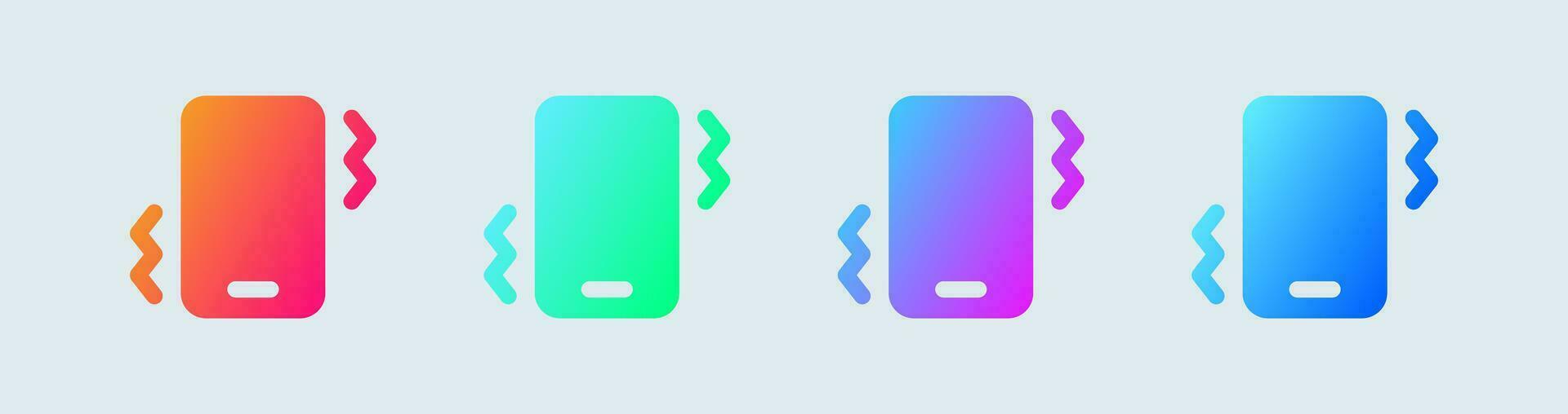 Shake phone solid icon in gradient colors. Smartphone signs vector illustration.