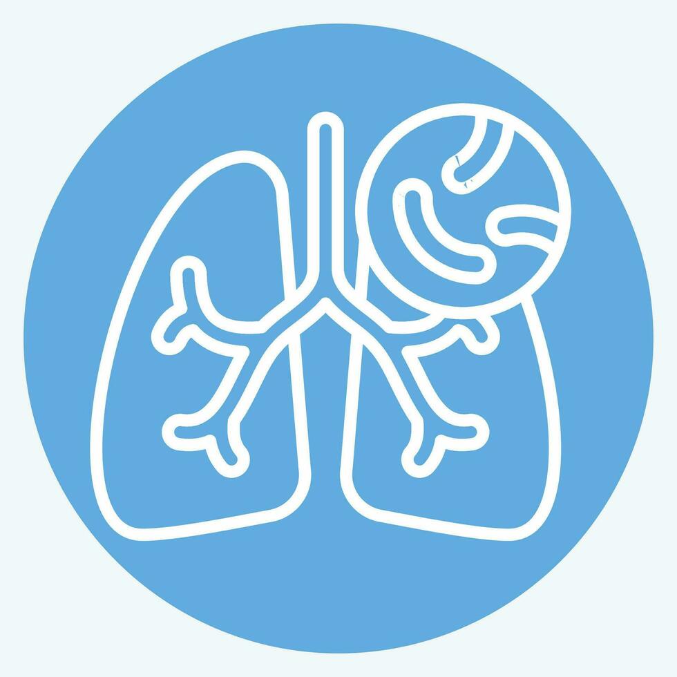 Icon Tuberclosis. related to Respiratory Therapy symbol. blue eyes style. simple design editable. simple illustration vector
