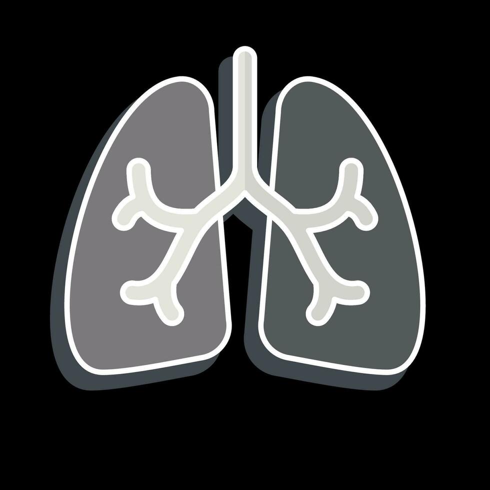 Icon Lungs. related to Respiratory Therapy symbol. glossy style. simple design editable. simple illustration vector