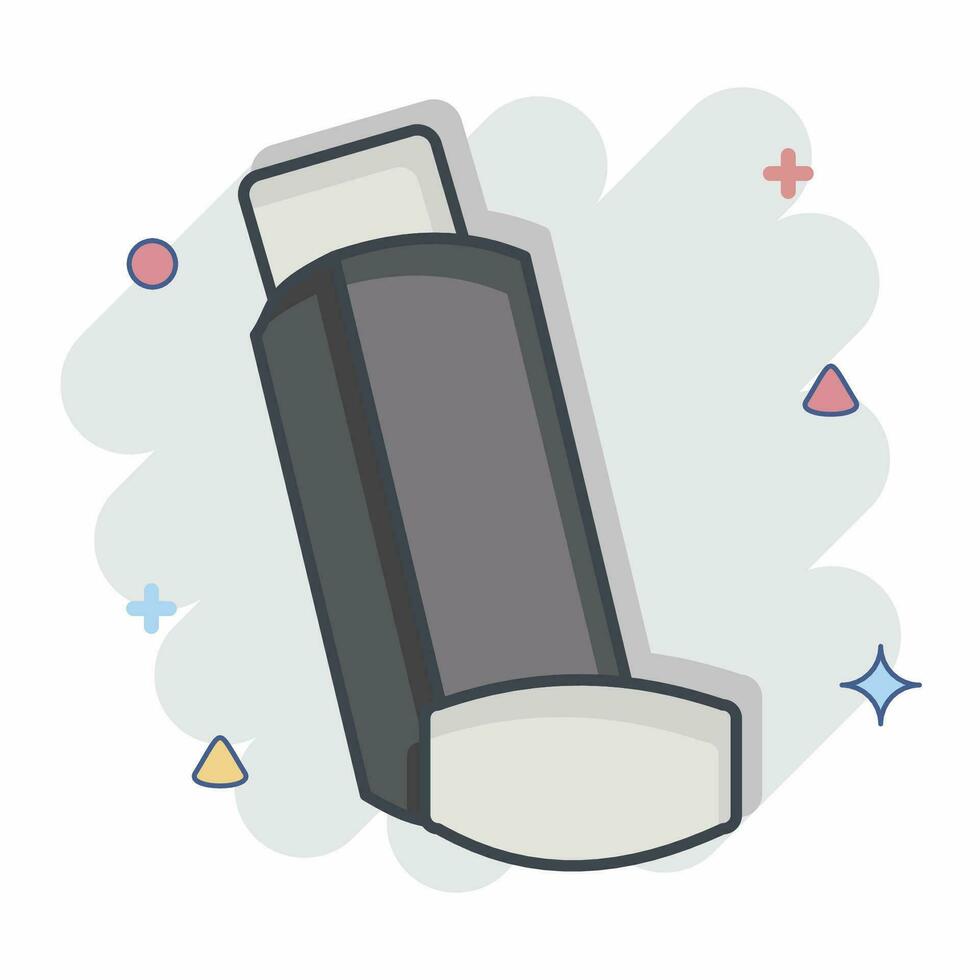 Icon Inhaler. related to Respiratory Therapy symbol. comic style. simple design editable. simple illustration vector