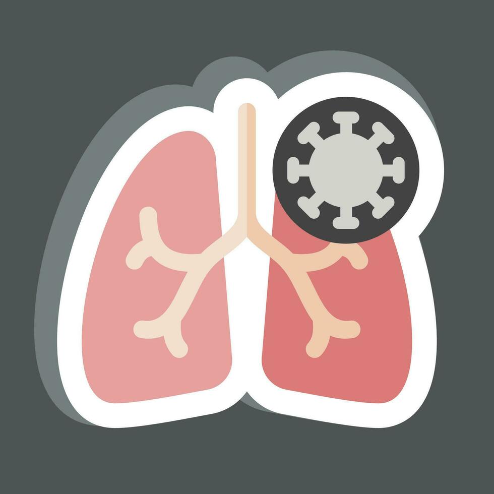 Sticker Corona Virus. related to Respiratory Therapy symbol. simple design editable. simple illustration vector