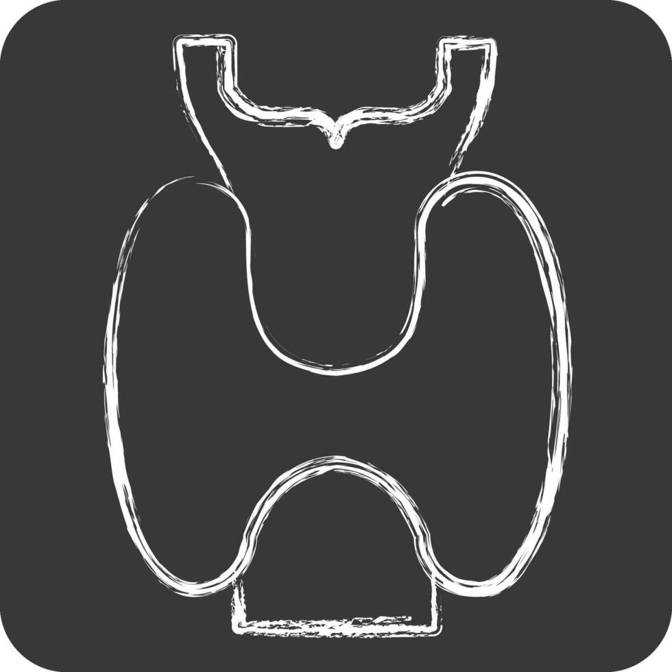 Icon Larynx. related to Respiratory Therapy symbol. chalk Style. simple design editable. simple illustration vector