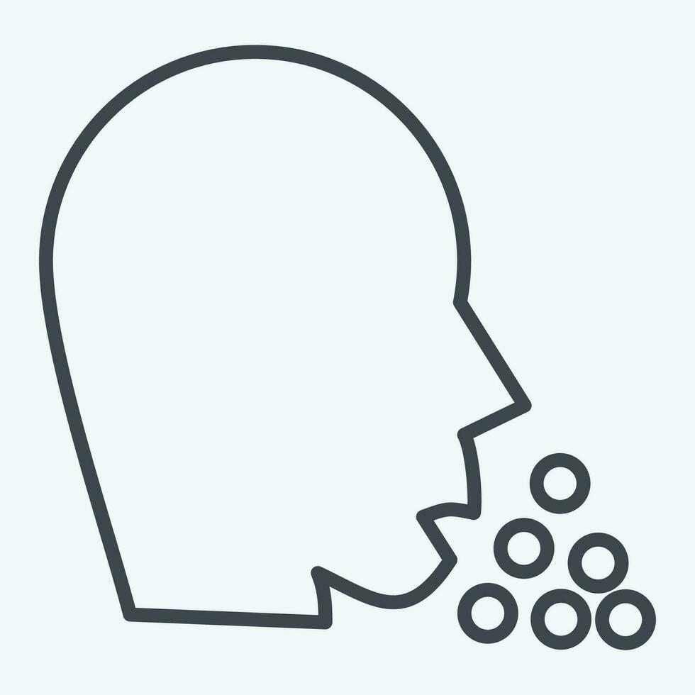 Icon Coughing. related to Respiratory Therapy symbol. line style. simple design editable. simple illustration vector