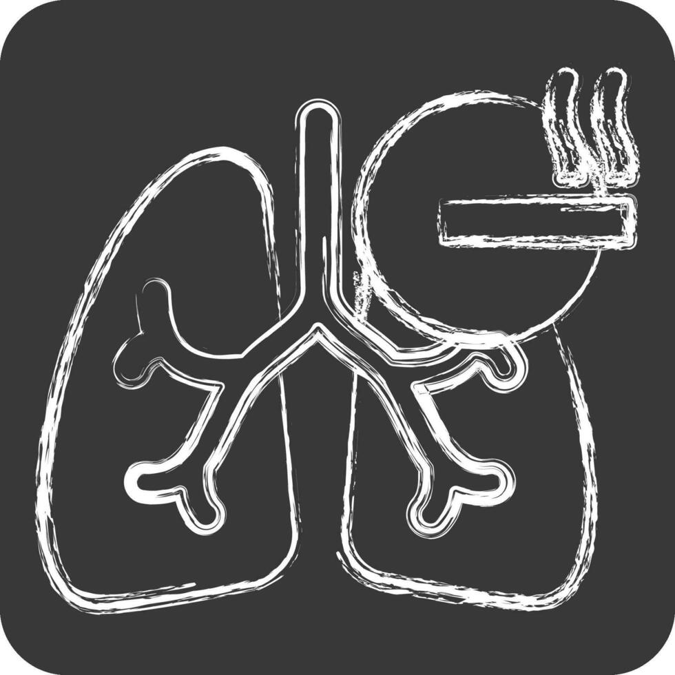 Icon Smoking. related to Respiratory Therapy symbol. chalk Style. simple design editable. simple illustration vector