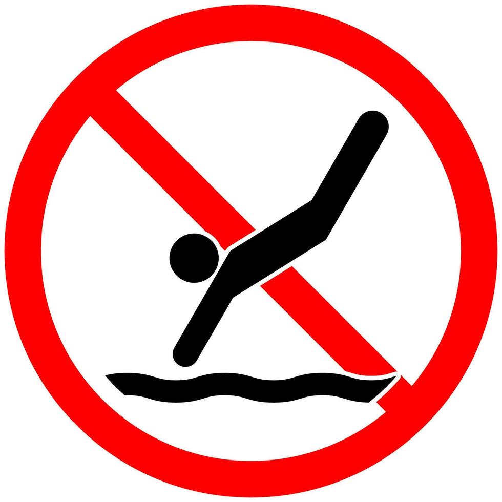 No Diving Sign, No Diving vector