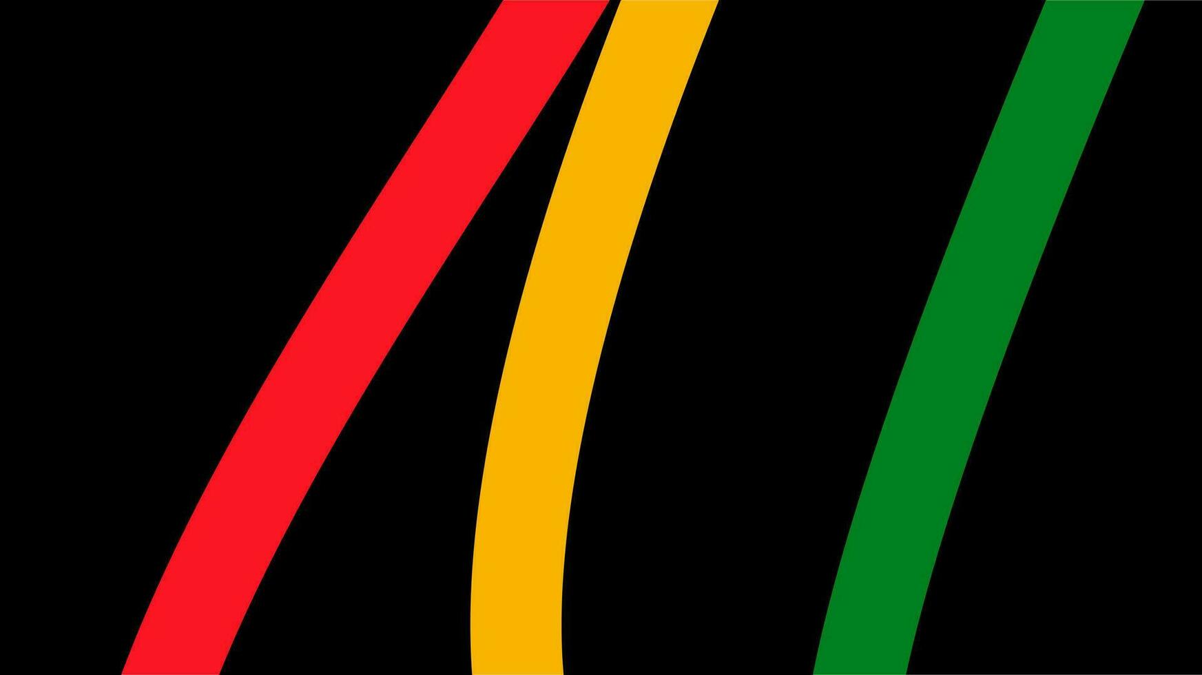 Black history month background. Abstract red, yellow, green, black color wave design, copy space. Vector illustration