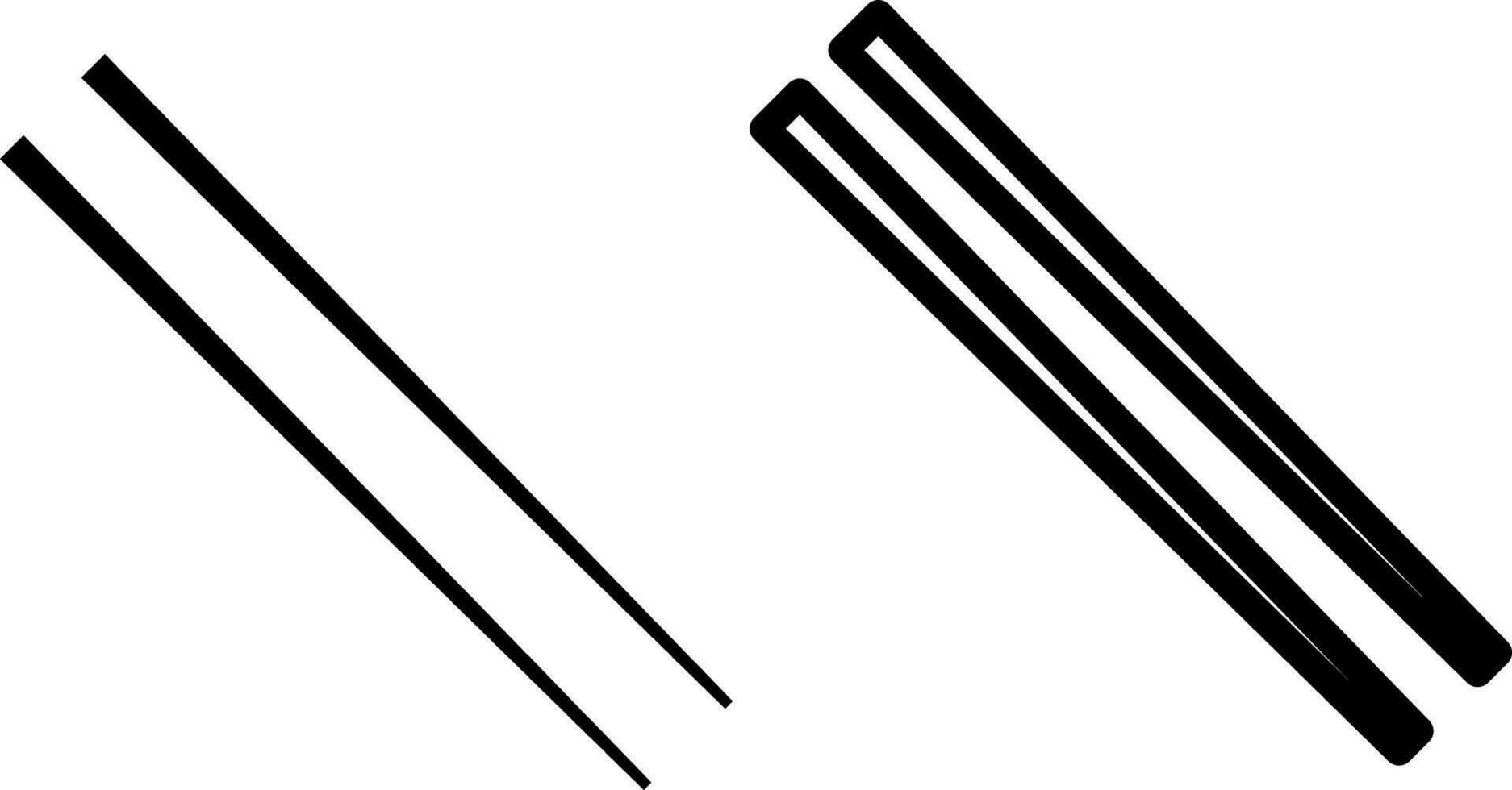 palillos icono, firmar, o símbolo en glifo y línea estilo aislado en transparente antecedentes. vector ilustración