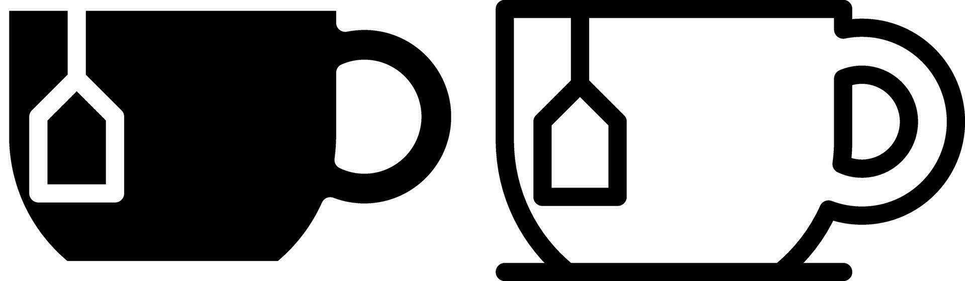 taza para té icono, firmar, o símbolo en glifo y línea estilo aislado en transparente antecedentes. vector ilustración