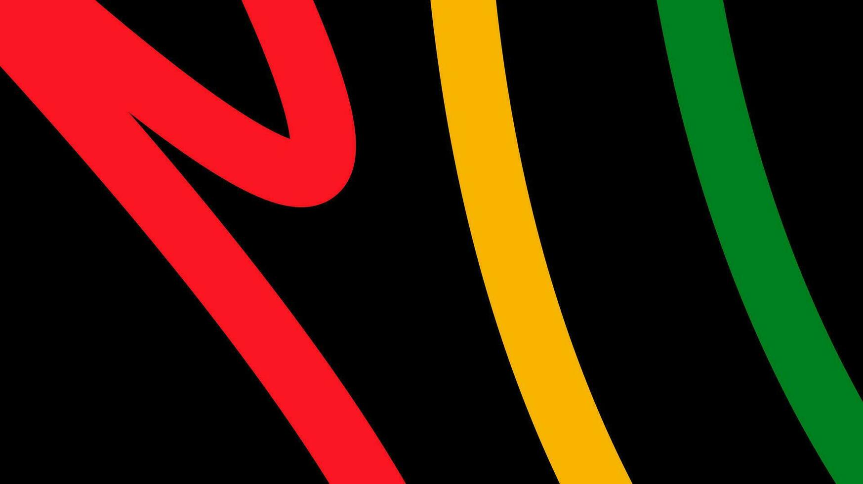 Black history month background. Abstract red, yellow, green, black color wave design, copy space. Vector illustration