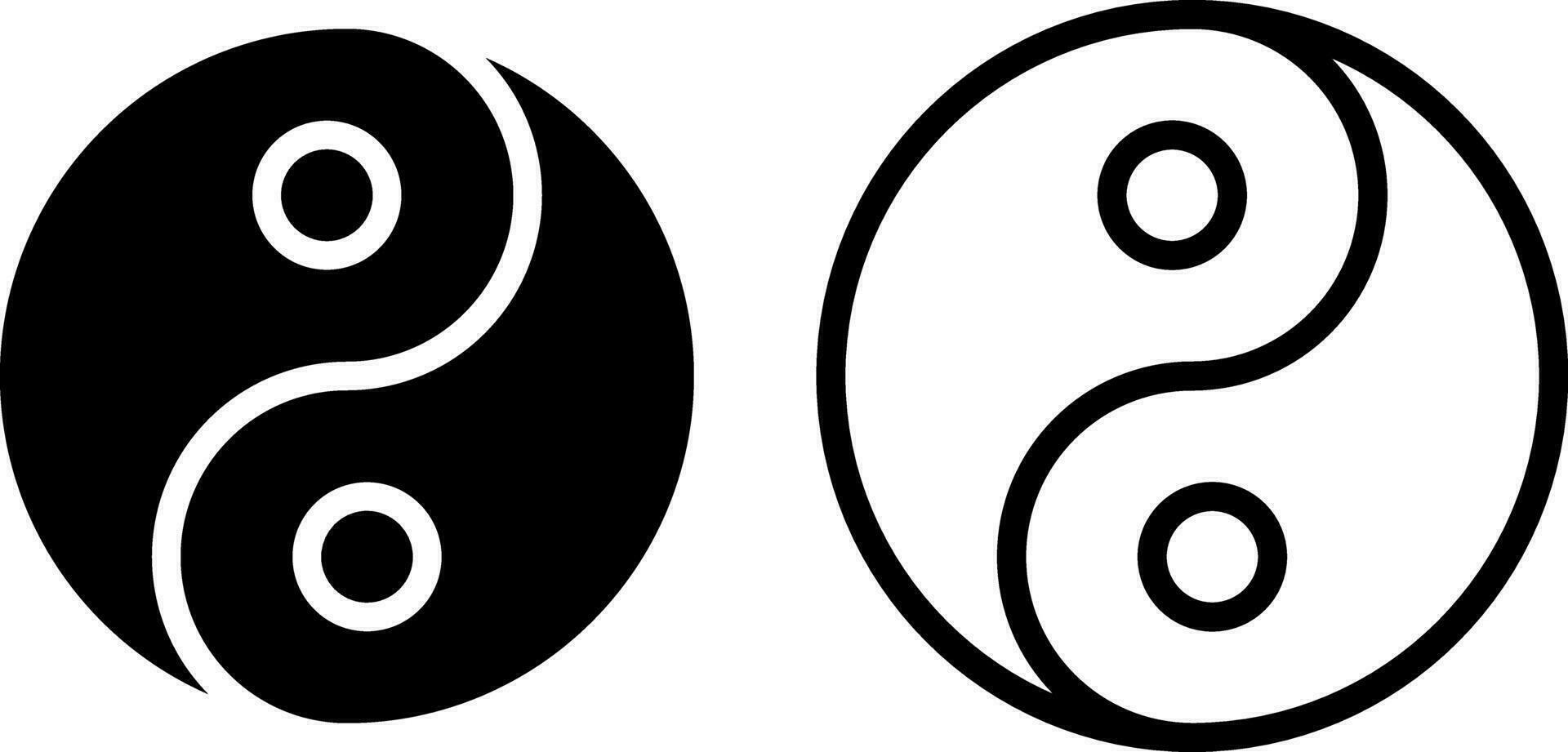 yin and yang icon, sign, or symbol in glyph and line style isolated on transparent background. Vector illustration