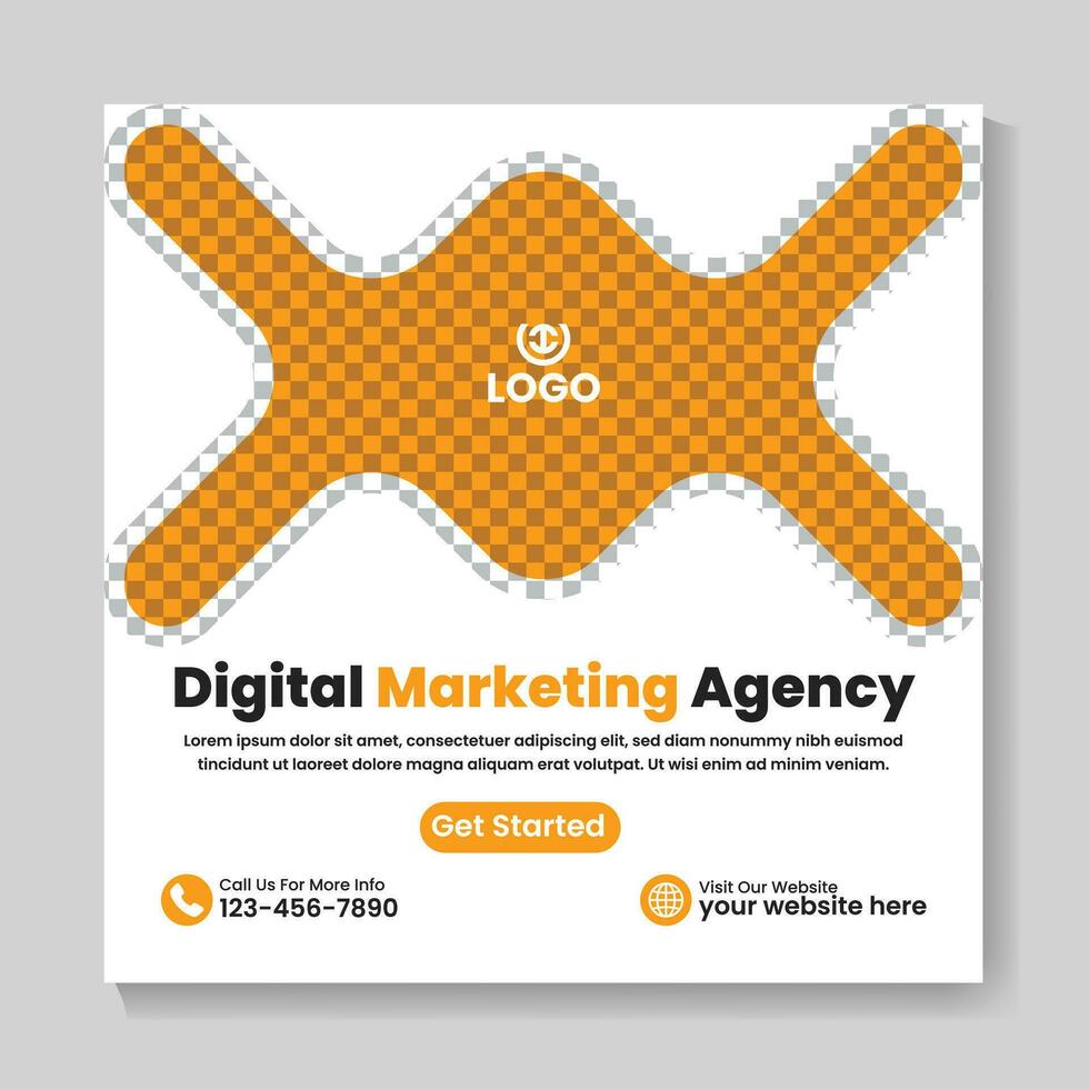 Corporate digital marketing agency social media post design creative square web banner template vector