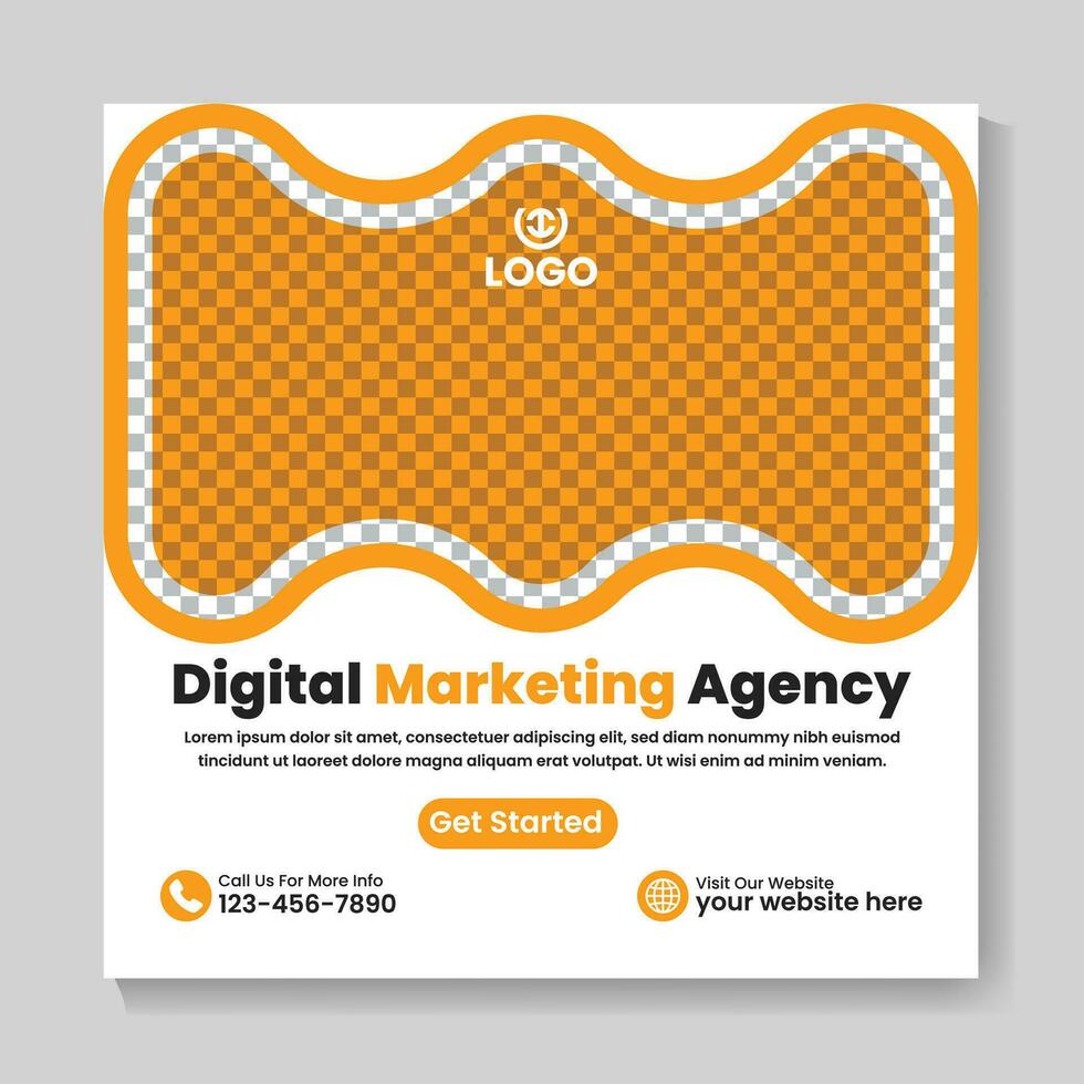 Creative modern digital marketing agency social media post design square web banner template vector