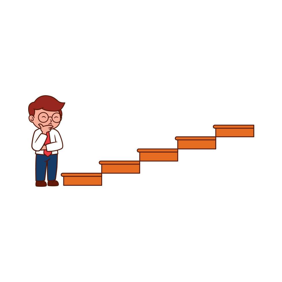 businessman illustration design climbing stairs vector