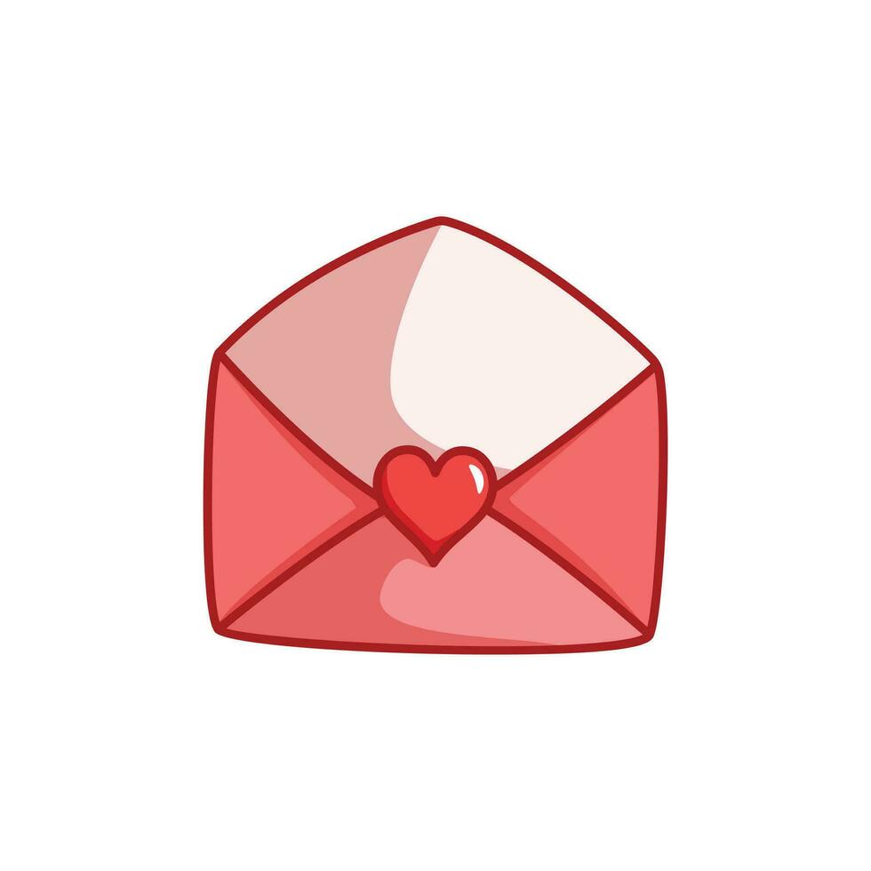 envelope design with heart stamp vector