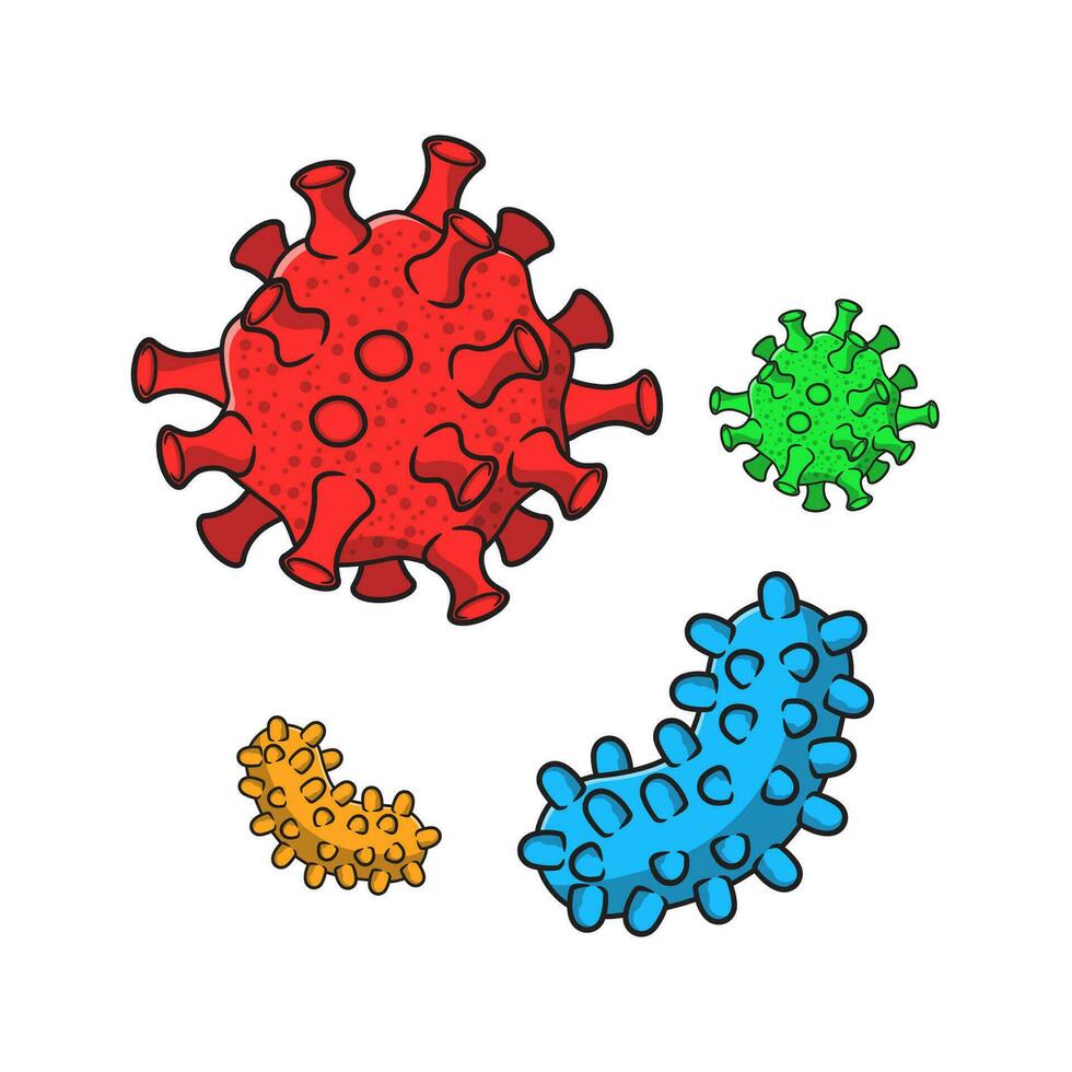 vector illustration of viruses and bacteria