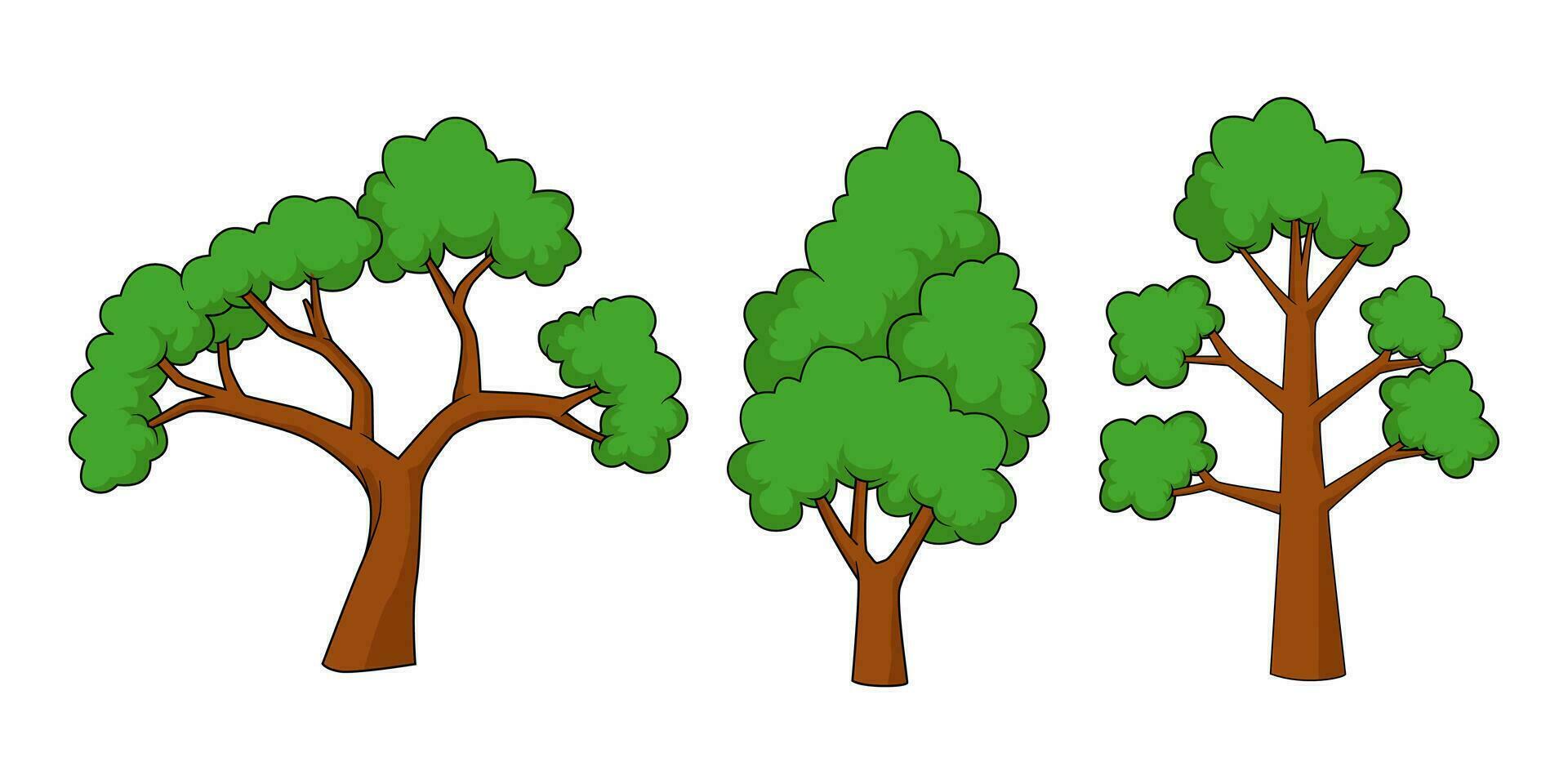 lush old tree vector. suitable for design of cartoon elements and assets design vector