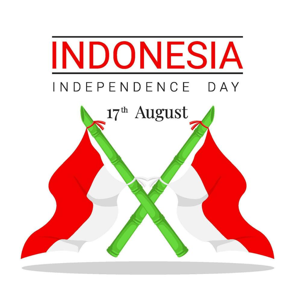 illustration of Indonesian independence day with the theme of the spirit of struggle vector