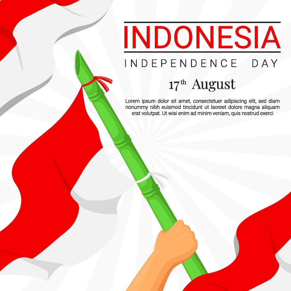 illustration of Indonesian independence day with the theme of the spirit of struggle vector