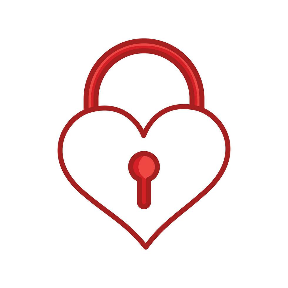 illustration design of valentine element of a heart-shaped padlock vector